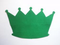 Crown Laser Cut Appliques (Size: 5"W, Color: Green )