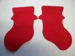 Baby Bootie Pair Laser Cut Appliques (Size: 6"H, Color: Red )