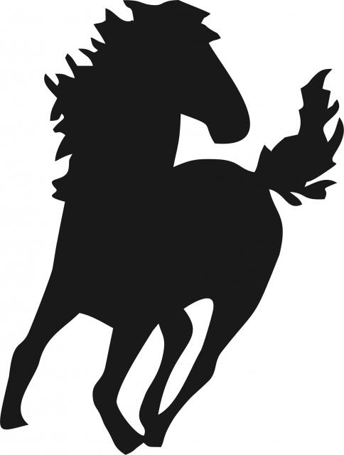 Horse with Head Turned Silhouettes Laser Cut Appliques (Price: 10"H, Direction: head turned right)