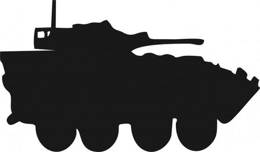 Tank - Stryker Silhouette Laser Cut Appliques (Size: 10"W, Direction: facing right)