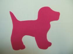 Dog - Puppy Laser Cut Appliques (Size: 5"W, Color: Hot Pink , Direction: Facing left)