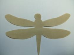 Dragonfly Laser Cut Appliques (Size: 4"W, Color: Tan/Beige  )
