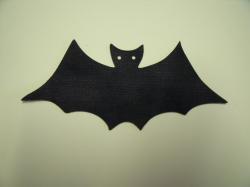 Bat Laser Cut Appliques (Size: with FUSIBLE - 5"W, Color: Tonal - Black)