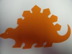 Dinosaur - Stegosaurus Laser Cut Appliques (Size: 6"W, Color: Orange , Direction: Facing right)