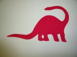 Dinosaur - Apatosaurus Laser Cut Appliques (Size: 6"W, Color: Red , Direction: Facing right)