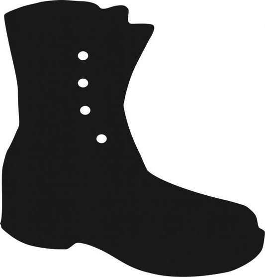 Combat Boot Laser Cut Appliques (Size: with FUSIBLE - 8"H, Direction: facing right)