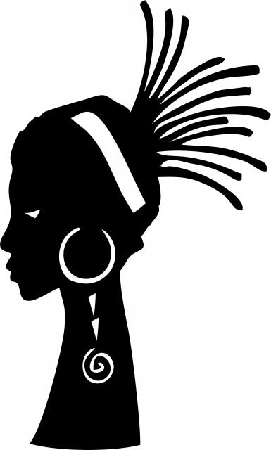 African Woman - Adaeze Silhouette Laser Cut Appliques (Size: 8"H, Direction: facing left)