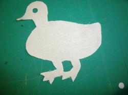 Duck Laser Cut Appliques (Size: 4"H, Color: Tan/Beige , Direction: Facing right)