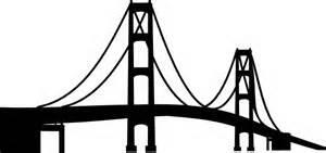 Mackinac Bridge Silhouette Laser Cut Appliques (Size: with FUSIBLE - 20"W)