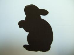 Easter Rabbit Laser Cut Appliques (Size: 4"H	, Color: Brown  , Direction: Facing left)