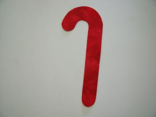 Christmas Candy Cane Laser Cut Appliques (Size: 4"H, Color: Tonal - Red, Direction: Facing left)