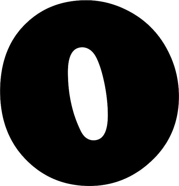 Number - "0" Laser Cut Appliques (Font Style: Cooper Black, Color: Yellow  , Size: with FUSIBLE - 5"H)