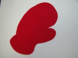 Christmas Mitten Laser Cut Appliques (Size: with FUSIBLE - 6"H, Color: Red , Direction: Facing right)