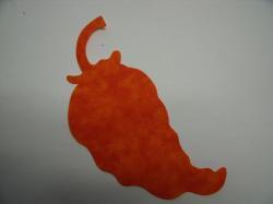 Chili Pepper Laser Cut Appliques (Size: 4"H, Color: Tonal - Orange  , Direction: Facing right)