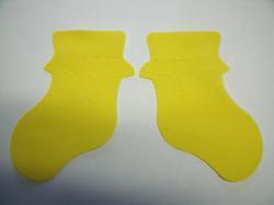 Baby Bootie Pair Laser Cut Appliques (Size: with FUSIBLE - 6"H, Color: Yellow )