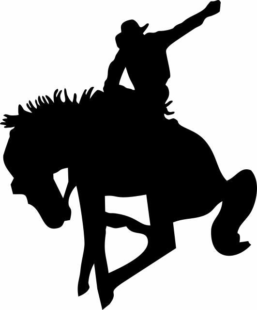 Bucking Bronco Silhouettes Laser Cut Appliques (Direction: facing left, Price: 10"H)