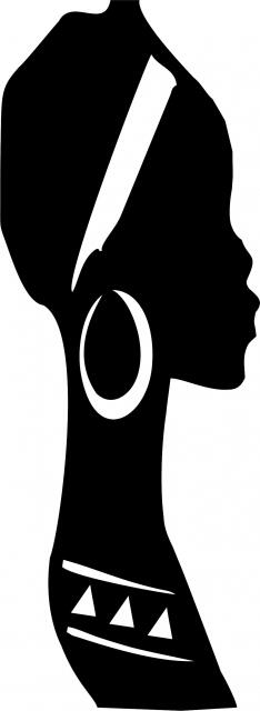 African Woman - Tabia Silhouette Laser  Cut Appliques (Direction: facing right, Size: 10"H)