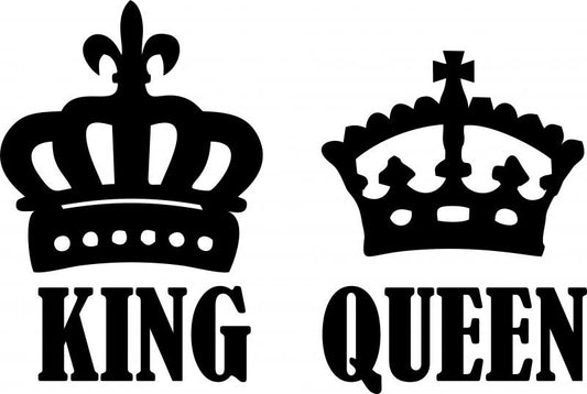 King & Queen Set Laser Cut Silhouettes (Size: 10"H)