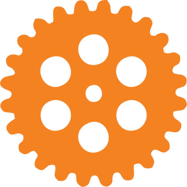 Gear #1 Silhouette Laser Cut Appliques (Color: Orange, Size: 6')