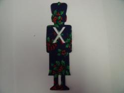 Christmas Toy Soldier Laser Cut Appliques (Size: 6"H, Color: Blue Holly & Bows)