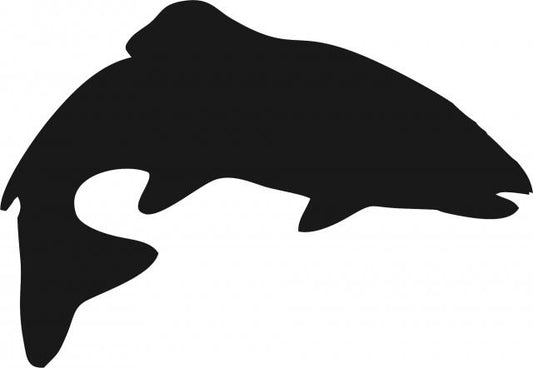 Fish - Trout Silhouette Laser Cut Appliques (Size: 9"W, Direction: jumping right)