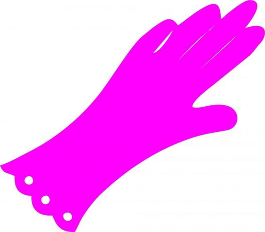 Glove Laser Cut Appliques (Color: Pink, Size: 6"H)