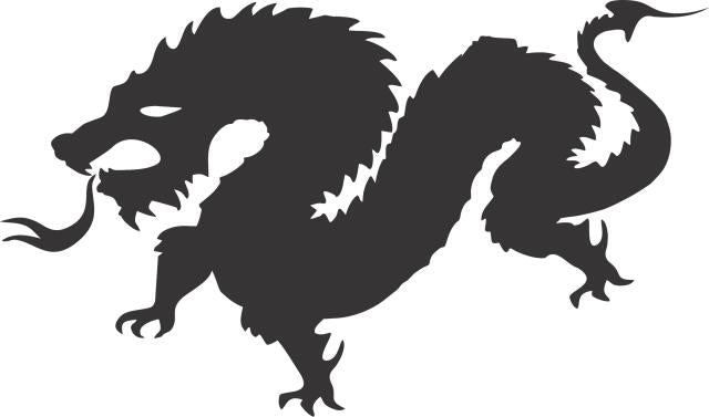 Dragon #4 Silhouette Laser Cut Appliques (Size: 10"W, Direction: Facing left)