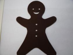 Christmas Gingerbread Man Laser Cut Appliques (Size: 4"H, Color: Brown )