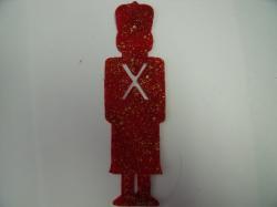 Christmas Toy Soldier Laser Cut Appliques (Size: 5"H, Color: Red w/Gold Flecks)