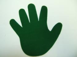 Hands Laser Cut Appliques (Size: 6"H, Color: Green)