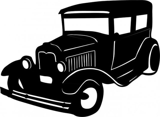 Antique Vintage 1920's Sedan Silhouette Laser Cut Appliques (Size: 10"W, Direction: facing left)