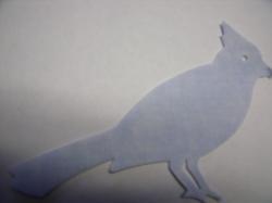 Blue Jay Laser Cut Appliques (Size: 5"H, Color: Tonal - Pastel Blue , Direction: Facing ight)