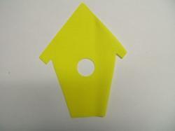 Birdhouse Laser Cut Appliques (Size: with FUSIBLE - 4"H, Color: Yellow )