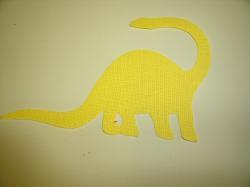 Dinosaur - Apatosaurus Laser Cut Appliques (Size: 5"W, Color: Yellow , Direction: Facing left)