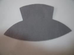 Hat Laser Cut Appliques (Size: with FUSIBLE - 5"W, Color: Gray)