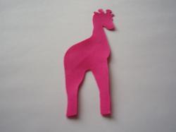 Giraffe Laser Cut Appliques (Size: 4"H	, Color: Hot Pink  , Direction: Facing right)