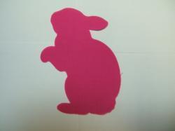 Easter Rabbit Laser Cut Appliques (Size: 4"H	, Color: Hot Pink  , Direction: Facing left)