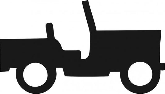 Jeep Laser Cut Silhouette Appliques (Size: 9"W, Direction: facing right)