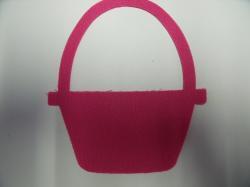 Basket Laser Cut Appliques (Size: 6"H, Color: Hot Pink  )