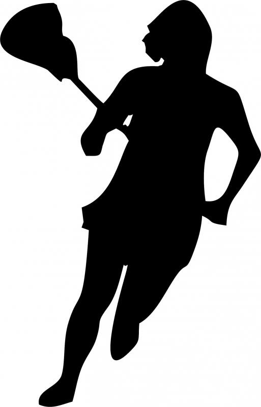 Lacrosse Player #1 Silhouette Laser Cut Appliques (Size: 9"H)