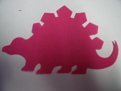Dinosaur - Stegosaurus Laser Cut Appliques (Size: 5"W, Color: Hot Pink  , Direction: Facing left)