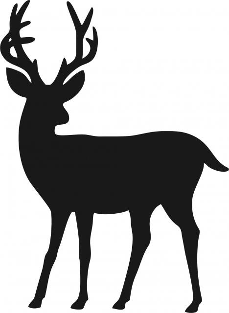 Deer Silhouette Laser Cut Appliques (Size: with FUSIBLE - 10"H, Direction: head turned right)