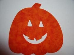 Jack O' Lantern Laser Cut Appliques (Size: 6"W, Color: Tonal - Orange )