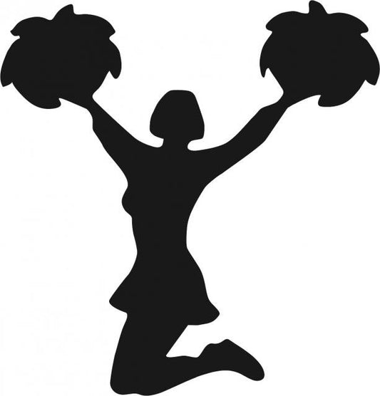 Cheerleader Silhouette Laser Cut Appliques (Size: 8"H, Direction: facing left)