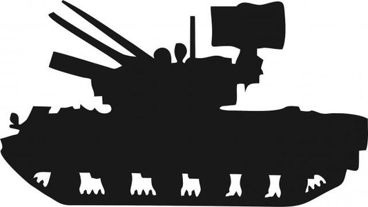 Tank - Bradley Silhouette Laser Cut Appliques (Size: 10"W, Direction: guns facing left)