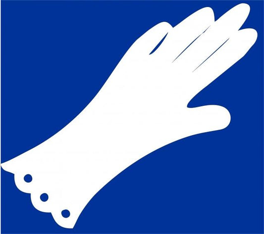 Glove Laser Cut Appliques (Color: White  , Size: with FUSIBLE - 6"H)