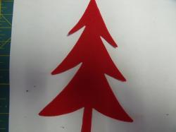 Fir Tree Laser Cut Appliques    (Size: 6"H, Color: Red )