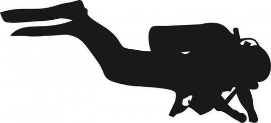 Seaman/Frogman Diver Silhouette Die Cut Appliques (Size: With FUSIBLE - 10"W, Direction: facing right)