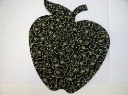 Christmas Apple Laser Cut Appliques (Size: 4"H, Color: Black baubles & Beads)