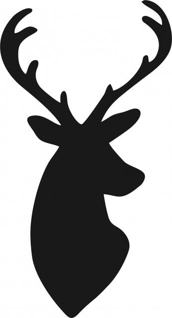 Deer Head #1 Silhouette Laser Cut Appliques (Size: 9"H, Direction: head turned right)